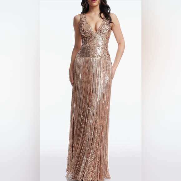 Dress the Population Gold Sequin Maxi Dress - Picture 2 of 9